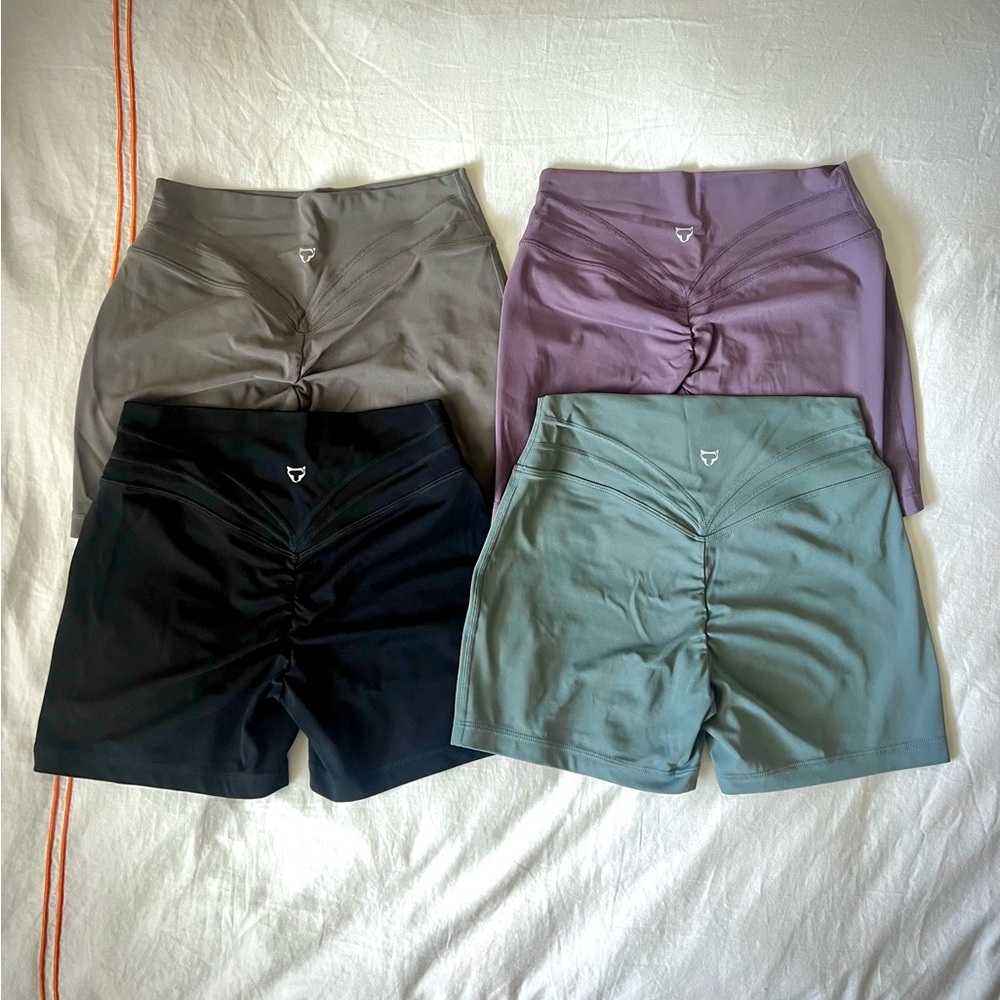 TomTiger Workout Shorts | Set of 4 | Small | Gray Black Purple | Tom Tiger